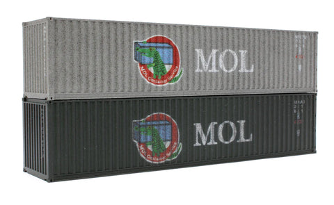 Dapol 4F-028-161 OO Gauge 40ft Container Set (2) MOL Weathered