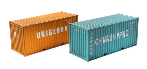 Dapol 4F-028-215 OO Gauge 20ft Container Pack (2) Uniglory/China Shipping Weathered