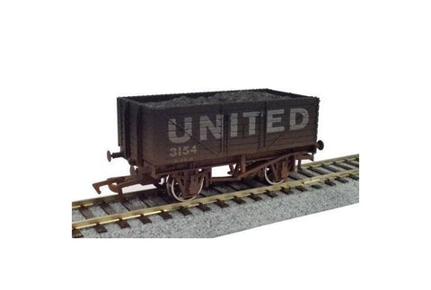 Dapol 4F-071-143 OO Gauge 7 Plank Wagon United 3154 Weathered