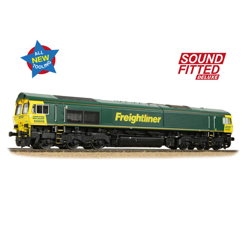 Bachmann 50-002SFX OO Gauge Class 66/6 66606 Freightliner Green (Sound Fitted Deluxe)