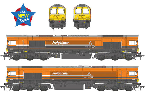 Bachmann 50-011SF OO Gauge Class 66/5 66501 Freightliner 60 1965-2025 Freightliner Orange (Sound Fitted)