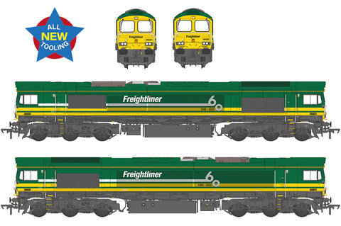 Bachmann 50-012 OO Gauge Class 66/6 66601 Freightliner 60 1965-2025 Freightliner Green