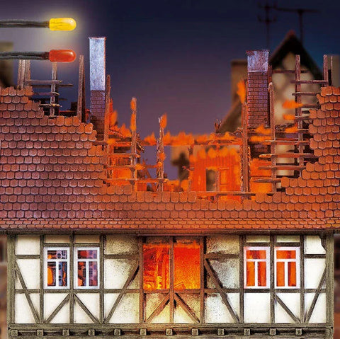 Busch 5921 HO/OO Gauge Burning Building Light Set