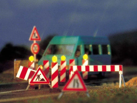 Busch 5937 HO/OO Gauge Construction Site Warning Beacons Set