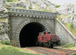 Busch 7023 HO/OO Gauge Double Track Tunnel Portals with Embankment Walls