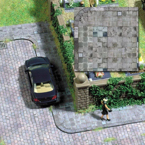 Busch 7418 HO/OO Gauge Concrete Paving Slabs Card Sheets (2)