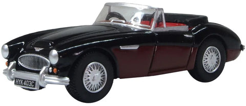 Oxford Diecast 76AH3006 1:76/OO Gauge Austin Healey 3000 Black/Burgundy