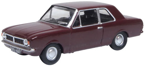 Oxford Diecast 76COR2010 1:76/OO Gauge Ford Cortina MkII Black Cherry