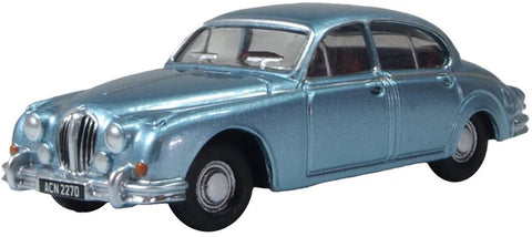 Oxford Diecast 76JAG2008 1:76/OO Gauge Jaguar Mk2 Opalescent Silver Blue