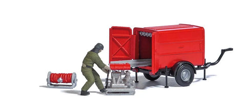 Busch 7962 HO/OO Gauge Fire Hose Trailer with Portable Pump