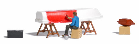 Busch 79816 HO/OO Gauge Painting a Boat