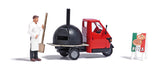 Busch 7992 HO/OO Gauge Piaggio Ape Mobile Pizza Truck
