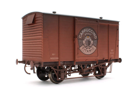 Dapol 7F-065-004W O Gauge LMS Standard 12T Van Titanic Brewery Cappucino Stout Weathered