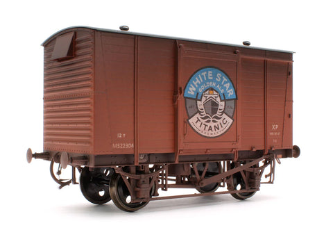 Dapol 7F-065-006W O Gauge LMS Standard 12T Van Titanic Brewery White Star Golden Ale Weathered