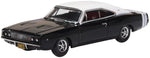 Oxford Diecast 87DC68003 1:87/HO Gauge Dodge Charger 1968 Black/white