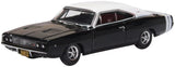 Oxford Diecast 87DC68003 1:87/HO Gauge Dodge Charger 1968 Black/white