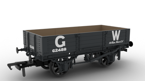Rapido Trains 925014 OO Gauge GWR Four-Plank Open No.62488 (23″ Numbers)