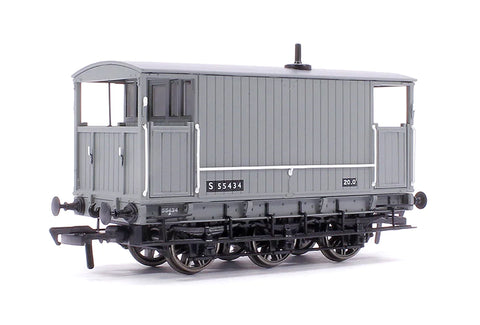 SECR 6 Wheel Brake Van - No.S55434 - BR Freight Grey SECR 6 Wheel Brake Van - No.S55434 - BR Freight Grey