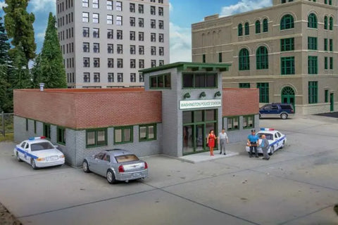 Walthers 933-4201 HO Gauge Modern Police Station Kit