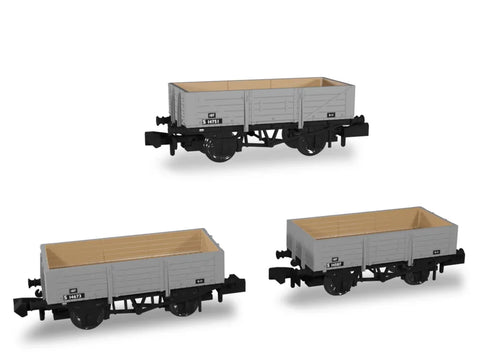 Rapido Trains 942014 N Gauge SECR Wagons Pack 2 – BR Livery 5 Planks (Dia.1349)