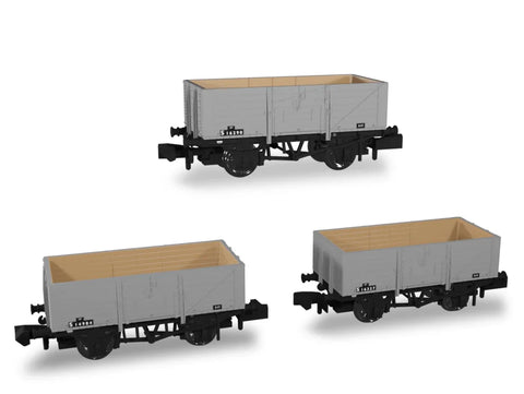 Rapido Trains 942015 N Gauge SECR Wagons Pack 3 – BR Livery 7 Planks (Dia.1355)