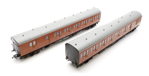 Rapido Trains 946008 OO Gauge Dia E140 B Set Coaches – GWR Wartime Brown Livery
