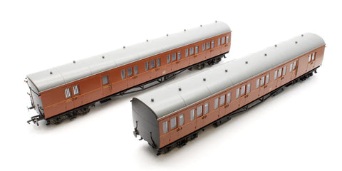 Rapido Trains 946009 OO Gauge Dia E140 B Set Coaches – GWR Wartime Brown Livery