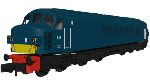 Rapido Trains 948604 N Gauge Class 45 D92 BR Early Blue With Small Yellow Panels DCC Sound