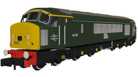 Rapido Trains 948612 N Gauge Class 45 45106 Heritage BR Green With Sealed Beam & Hight Intensity Headlights DCC Sound