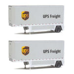 Walthers 949-2551 HO Gauge 26' Drop-Floor Trailer UPS x 2