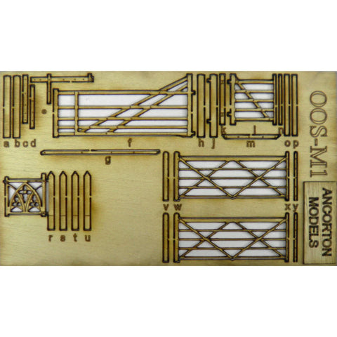 Ancorton 95775 OO Gauge Wooden Rural Gates Laser Cut Kit