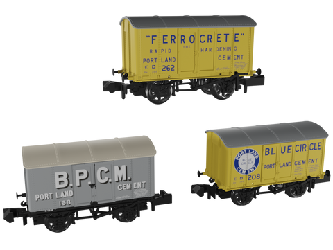 Rapido Trains 961010 N Gauge Not Quite Minks – Cement Vans Triple Pack