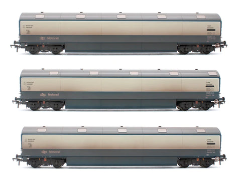 Heljan 9625 OO Gauge NVV Car Carrier Set BR Blue/Grey Set 3 Weathered