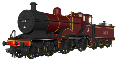 Rapido Trains 974003 OO Gauge MR 483 No.518 Midland Railway Crimson