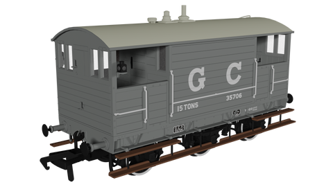 Rapido Trains 975001 OO Gauge GCR 15T 6w Brake – GC Grey No.35706
