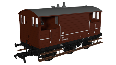 Rapido Trains 975009 OO Gauge GCR 15T 6w Brake – LNER Bauxite post-1936 No.509424