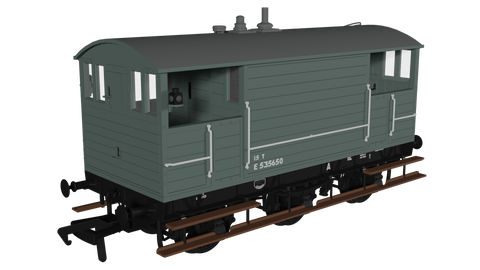 Rapido Trains 975013 OO Gauge GCR 15T 6w Brake – BR Grey No.E535650