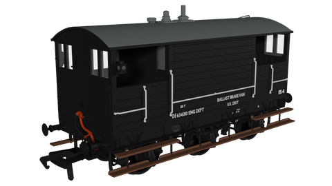 Rapido Trains 975015 OO Gauge GCR 15T 6w Brake – BR Bauxite No.DE634310