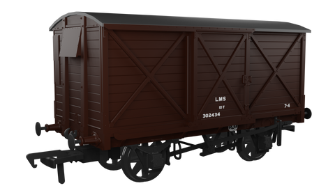 Rapido Trains 976009 OO Gauge CR Dia.67 10t Van – LMS (post-36) No.302434