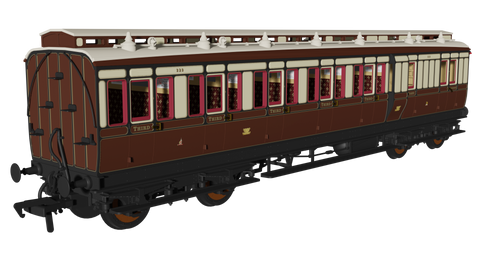 Rapido Trains 978132 OO Gauge GWR (pre-1904) ‘Evolution’ Non-Corridor Brake Third No.323