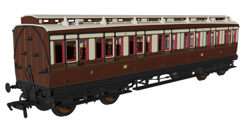 Rapido Trains 978134 OO Gauge GWR (pre-1904) ‘Evolution’ Non-Corridor Composite No.56