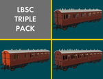 Rapido Trains 978201 OO Gauge LBSC Mahogany 'Evolution' Non-Corridor Carriage Pack