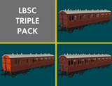 Rapido Trains 978201 OO Gauge LBSC Mahogany 'Evolution' Non-Corridor Carriage Pack