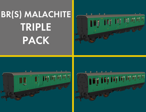 Rapido Trains 978231 OO Gauge BR Malachite 'Evolution' Non-Corridor Carriage Pack