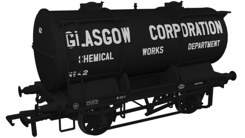 Rapido Trains 981013 OO Gauge Ammonium Nitrate / Chemical Tank Wagon – Glasgow Corporation Chemical Department No.42