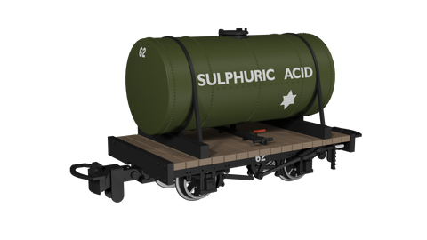 Rapido Trains 990106 OO-9 Gauge Cylindrical Tank – Sulphuric Acid No.62