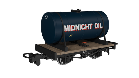Rapido Trains 990107 OO-9 Gauge Cylindrical Tank – Midnight Oil No.53