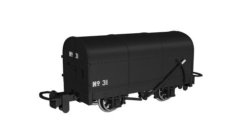 Rapido Trains 990201 OO-9 Gauge Gunpowder Van – Plain Black No.31