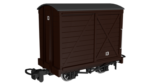 Rapido Trains 990301 OO-9 Gauge Covered Van – Plain Brown No.13