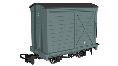 Rapido Trains 990304 OO-9 Gauge Covered Van – Plain Grey No.21